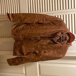 Black rivet, medium faux leather jacket